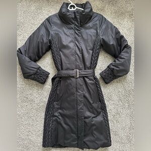Patagonia Down Black Puffer Coat with Belt